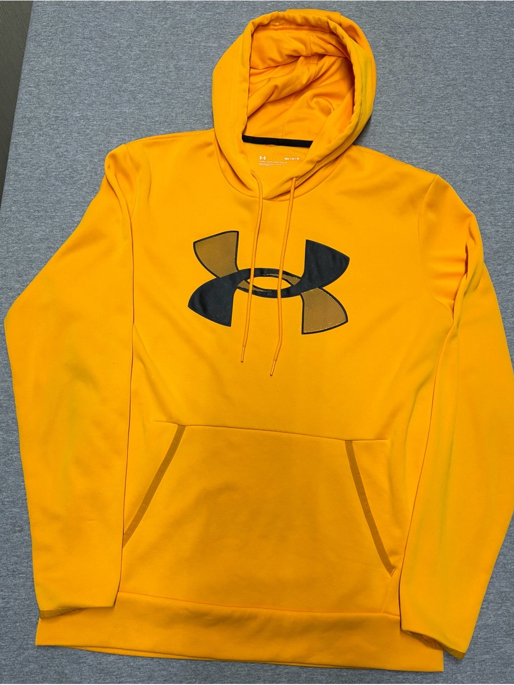 Under Armour Men's Yellow Hoodie with Black Logo
